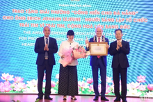 Les dirigeants municipaux décernent le prix “Dévouement à Da Nang” au couple Erich Johann Lejeune et Irène Lejeune, fondateurs de l’organisation "Heart for Heart". Photo : Nhân Dân.