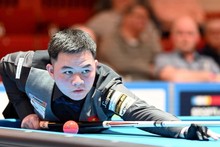 Bao Phuong Vinh le dernier jour du tournoi mondial de carambole à 3 bandes par équipes au stade Festhalle, ville de Viersen, Allemagne, le soir du 16 mars 2025. Photo : Union allemande de billard.