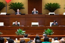 La séance plénière de la 9e session de l'Assemblée nationale, le 26 mai à Hanoi. Photo : VNA.