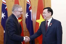 Le Président de l'Assemblée nationale (AN) du Vietnam Vuong Dinh Hue (droite) et le Premier ministre australien Anthony Albanese. Photo : VNA.