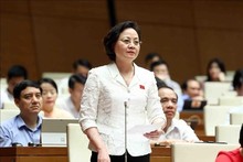 La ministre vietnamienne de l’Intérieur, Pham Thi Thanh Trà, lors du débat en plénière à l’Assemblée nationale. Photo : VNA.