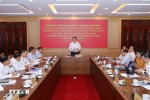 Le chef de la Commission centrale de propagande et de mobilisation de masse, Nguyen Trong Nghia, prend la parole. Photo : VNA.