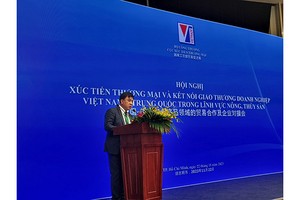 L'directeur adjoint du Département de promotion du commerce, Lê Hoàng Tài, s'exprime lors de l'événement. Photo : congthuong.vn 