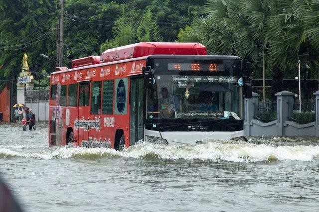 Les inondations ont causé des pertes au Myanmar. Photo : xinhua.