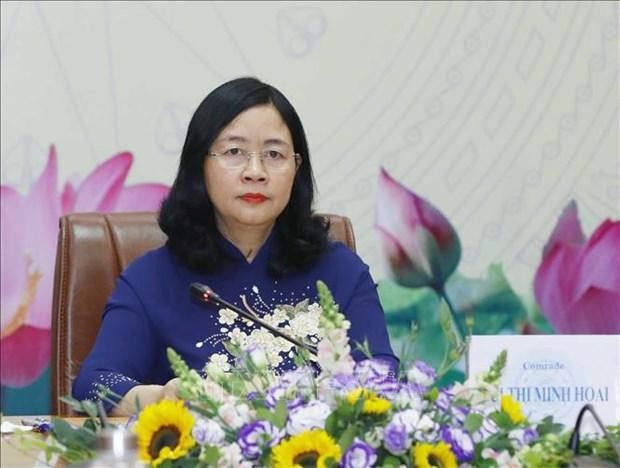 La présidente de la Commission de sensibilisation auprès des masses du Comité central du PCV Bui Thi Minh Hoai. Photo : VNA