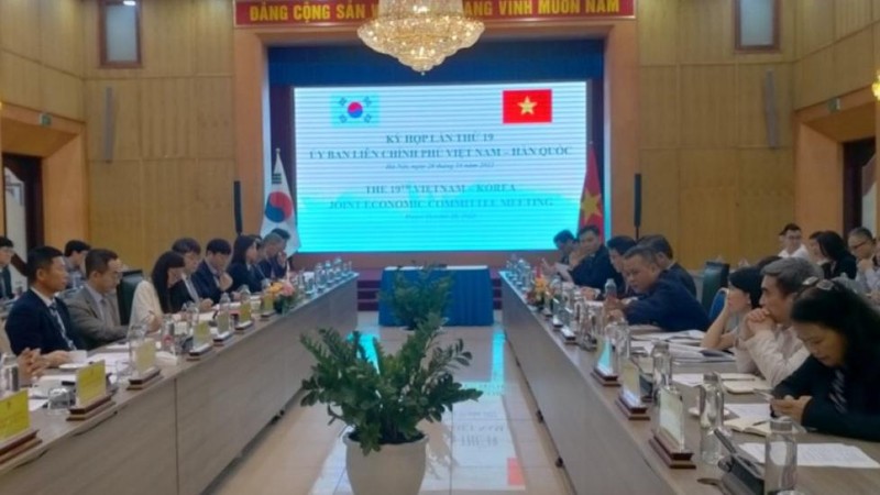 La 19e réunion du Comité intergouvernemental Vietnam-République de Corée sur la coopération économique, scientifique et technique, le 28 octobre à Hanoi. Photo : congthuong.vn.