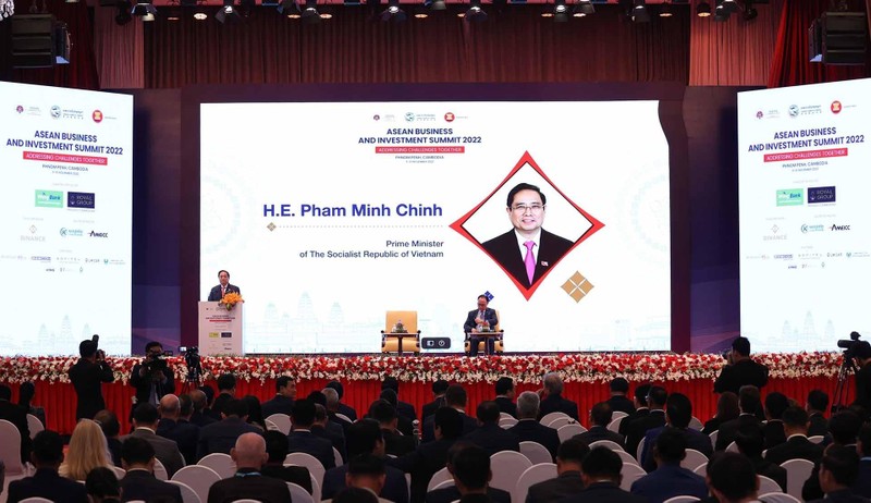 Le Premier ministre Pham Minh Chinh s'exprime au Sommet. Photo : VNA.