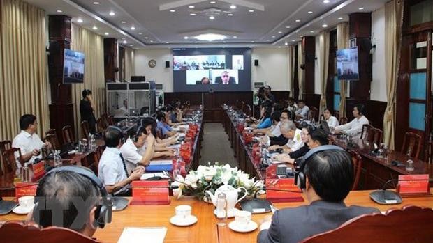 La conférence de promotion des investissements entre la province vietnamienne de Binh Phuoc et les entreprises italiennes. Photo : VNA