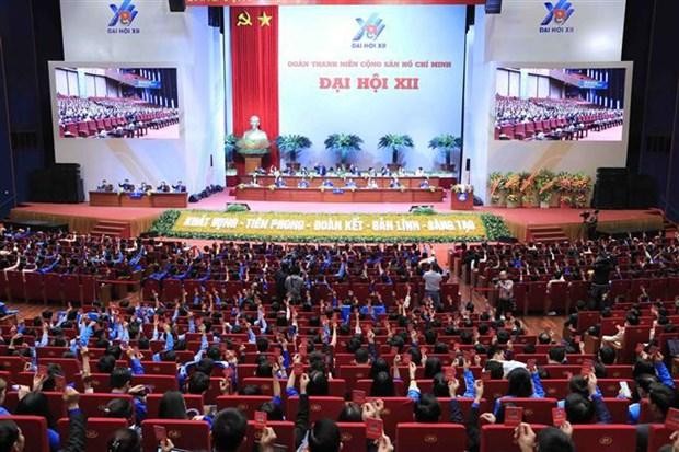Une séance du 12e Congrès national de la l’Union de la jeunesse communiste Hô Chi Minh à Hanoï. Photo: VNA