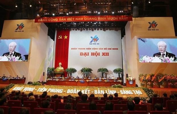 Le Secrétaire général du Parti communiste du Vietnam (PCV) Nguyên Phu Trong s'exprime lors du Congrès. Photo : VNA.