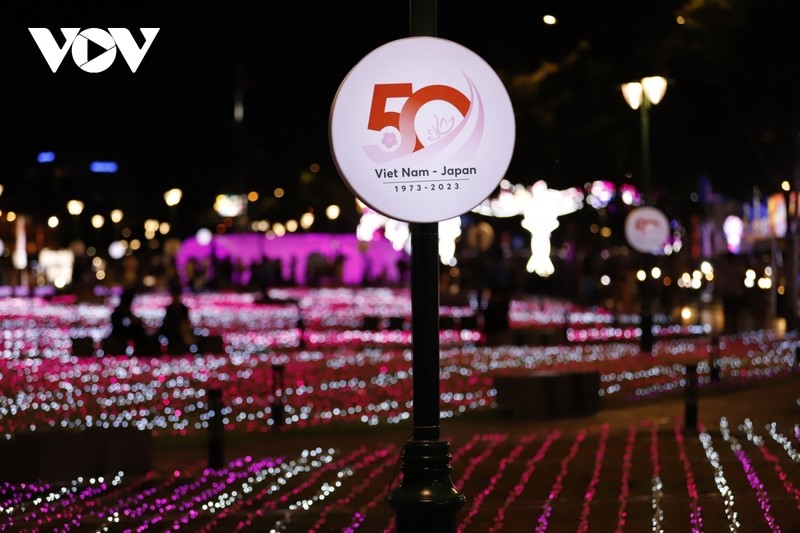 Le « jardin de lumière » n'est qu'une des nombreuses activités organisées dans le cadre du 8e Festival Japon-Vietnam de Hô Chi Minh-Ville. Photo : VOV.