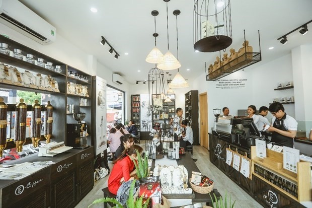 Une cafétéria de Trung Nguyên E Coffee. Photo : VNA.