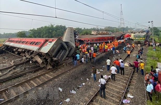 L'accident de train mortel survient dans l'État indien d'Odisha le 2 juin. Photo : VNA.