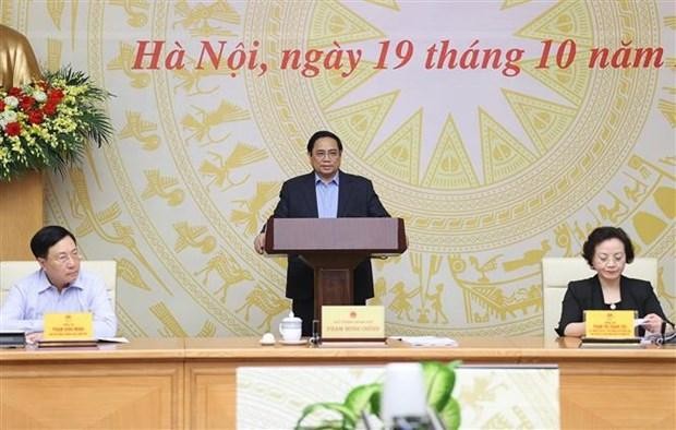 Le Premier ministre Pham Minh Chinh à la 2e réunion du Comité de pilotage du gouvernement sur la réforme administrative. Photo: VNA