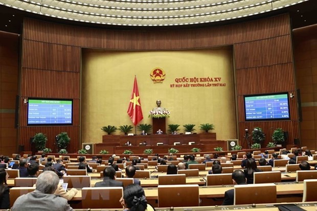 Vue de la 2e session extraordinaire de la XVe Assemblée nationale, à Hanoi. Photo : VNA.