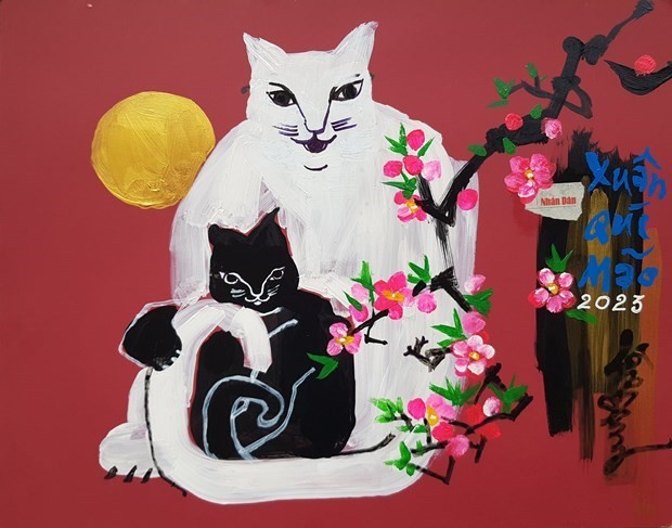 Le Chat dans une peinture de Lê Tri Dung.
