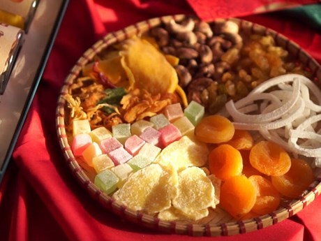 Le plateau de fruits confits, un mets traditionnel du Têt 