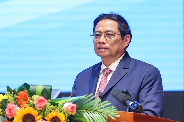 Le Premier ministre Pham Minh Chinh à la conférence. Photo : VGP .