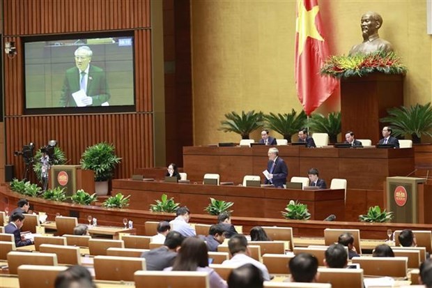 Le président de la Cour populaire suprême, Nguyên Hoa Binh, devant le Comité permanent de l’Assemblée nationale. Photo : VNA.