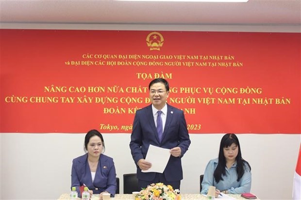 L'ambassadeur du Vietnam au Japon, Pham Quang Hieu préside le séminaire. Photo: VNA