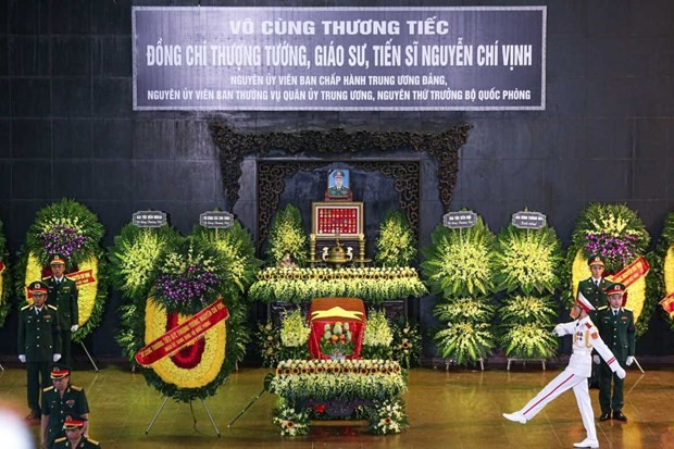 Cérémonie de condoléances à la mémoire du général de corps d’armée Nguyên Chi Vinh, à Hanoi, le 18 septembre. Photo : laodong.vn