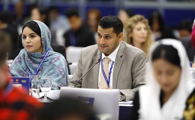 Les délégués à la 9e conférence mondiale des jeunes parlementaires. Photo: VNA