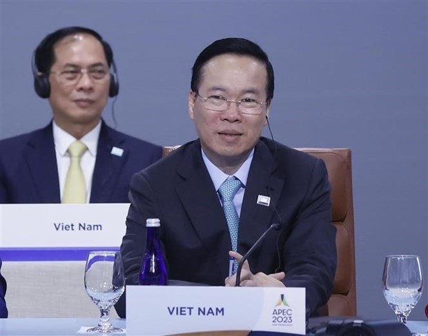 Le Président vietnamien, Vo Van Thuong, à la 30e Conférence des dirigeants économiques de l’APEC à San Francisco, aux États-Unis. Photo : VNA.