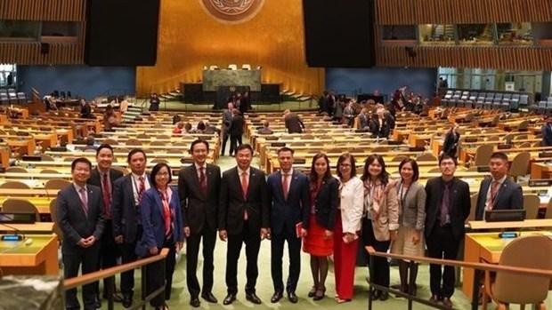 La délégation vietnamienne. Photo: VNA