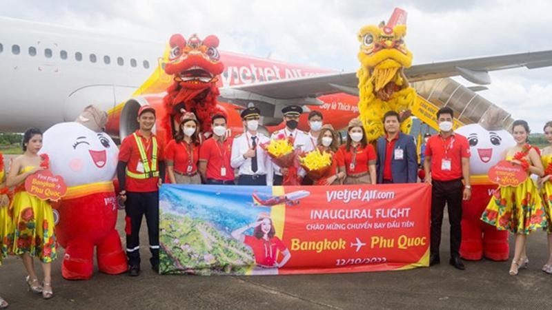 Vol inaugural de la liaison Phu Quoc - Bangkok de Vietjet. Photo: Vietjet