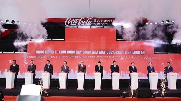 Cérémonie de mise en chantier de a quatrième usine Coca-Cola au Vietnam. Photo : VNA
