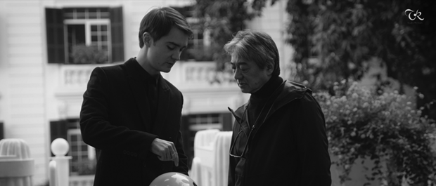 François Bibonne (gauche) et le Japonais Honna Tetsuji, directeur musical et chef d'orchestre de l'Orchestre symphonique national du Vietnam. Photo : François Bibonne/CVN
