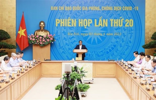 Le Premier ministre vietnamien, Pham Minh Chinh, lors de la réunion. Photo : VNA.
