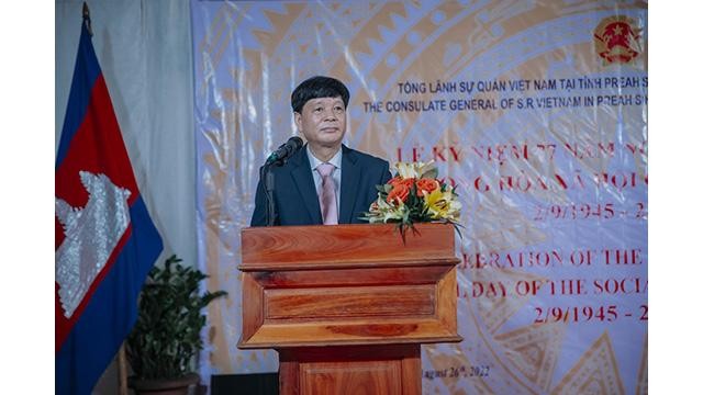 Le consul général Vu Ngoc Ly prend la parole lors de la cérémonie. Photo: Journal Thoidai