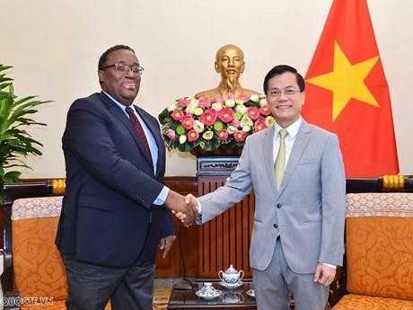 Le vice-ministre vietnamien des Affaires étrangères, Ha Kim Ngoc (à droite), et son homologue haïtien Azad Pierre Nasser Belfort. Photo: baoquocte.vn