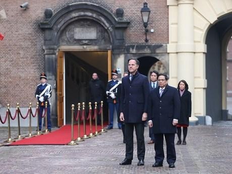 Le Premier ministre Pham Minh Chinh (à droite) et son homologue néerlandais Mark Rutte. Photo : VNA.