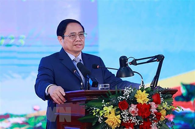 Le Premier ministre Pham Minh Chinh à la conférence. Photo : VNA.
