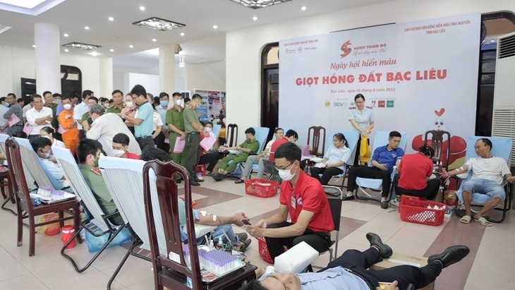 1.500 unités de sang ont été collectées lors de l'Itinéraire Rouge à Bac Liêu. Photo: baotintuc.vn