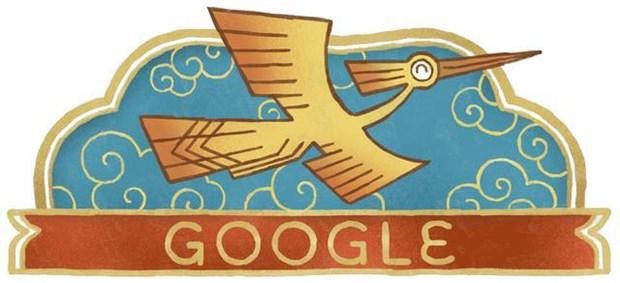 Le Google Doodle célèbre la 77e Fête nationale du Vietnam avec une image de l’oiseau Lac. Source : Google