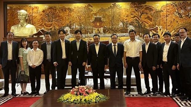 Le président du Comité populaire de Hanoi, Trân Sy Thanh lors de la réception à Hanoi. Photo : VNA