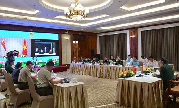 La 10e réunion en ligne du groupe de travail conjoint Vietnam - Singapour sur la coopération en matière de défense. Photo: VNA