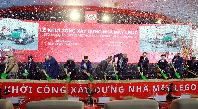 La cérémonie de mise en chantier de l’usine de LEGO à Binh Duong. Photo : VGP.