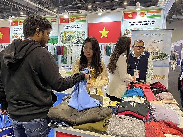 Le stand vietnamien au Salon international de l’approvisionnement textile d’Asie du Sud. Photo : congthuong.vn