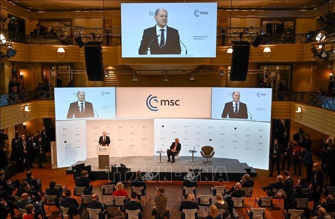 Le chancelier allemand Olaf Scholz lors de la 59e Conférence de Munich sur la sécurité le 18 février. Photo : VNA.