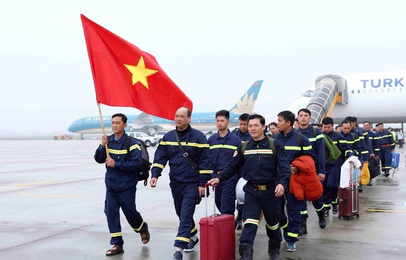 La mission vietnamienne est rentrée le 19 février après avoir accompli leurs tâches de manière remarquable en Turquie. Photo : NDEL.