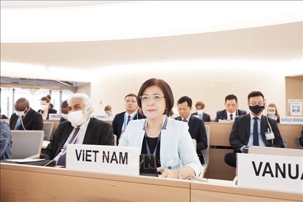 L’ambassadrice Lê Thi Tuyêt Mai, cheffe de la Mission permanente du Vietnam auprès de l'ONU, de l’OMC et d’autres organisations internationales à Genève. Photo : VNA.