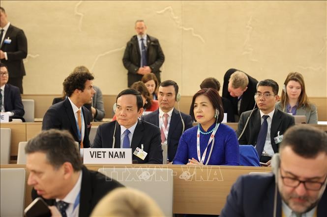 Le Vice-Premier ministre vietnamien, Trân Luu Quang lors, de la 52e session du CDH à Genève. Photo : VNA.