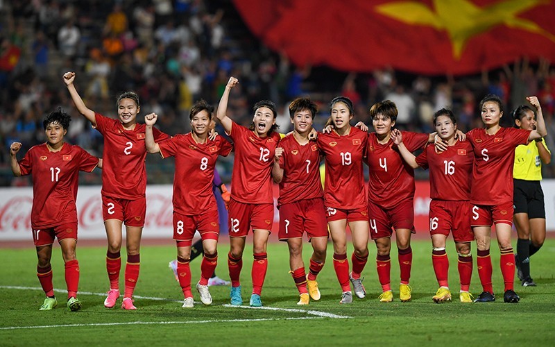 L'équipe vietnamienne du football féminin. Photo : NDEL.