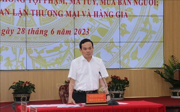 Le Vice-Premier ministre Tran Luu Quang lors de la conférence. Photo : VNA