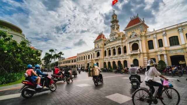 Le centre de Hô Chi Minh-Ville compte de nombreux bâtiments qui rappellent l'histoire de la guerre du Vietnam. Photo ; CNBC/Moment.