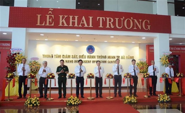 Cérémonie d'inauguration du Centre d’opérations intelligent (IOC) à Dà Nang. Photo : VNA.